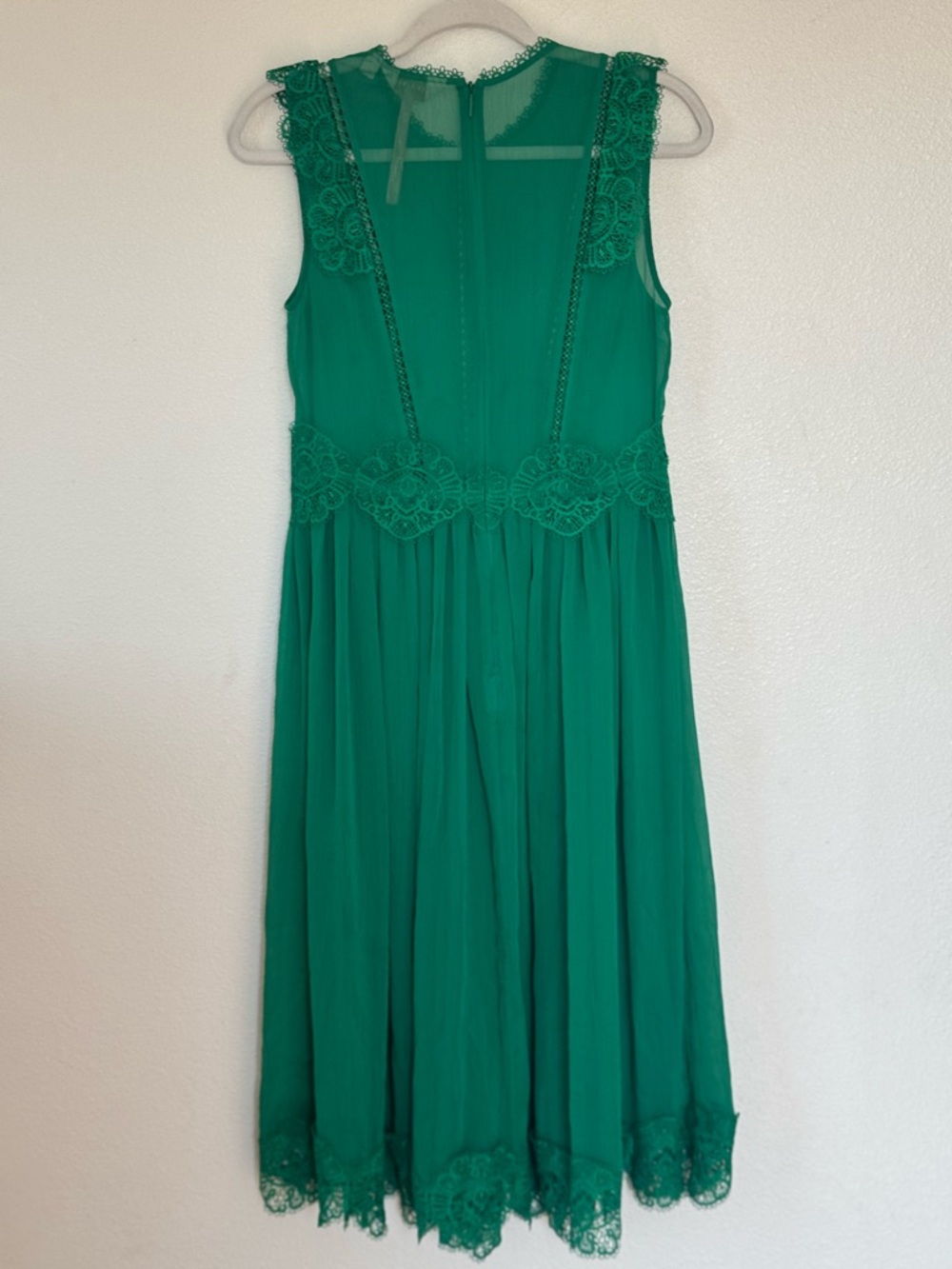 Ted Baker Porrla Frill Lace Midi Dress Green Anniversary Size 2 US 6 UK 10 $199 - Picture 6 of 12